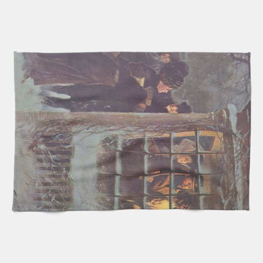 Weihnachten, Viktorianische Leute im Party Geschirrtuch (Horizontal)