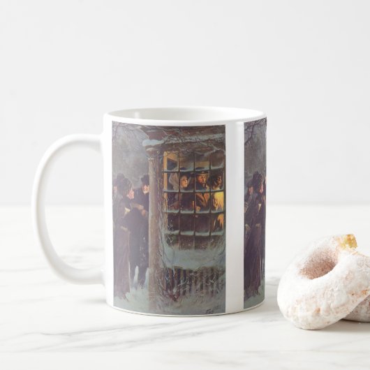 Weihnachten, Viktorianische Leute im Party Kaffeetasse (Mit Donut)