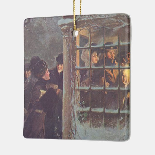 Weihnachten, Viktorianische Leute im Party Keramikornament (Links)