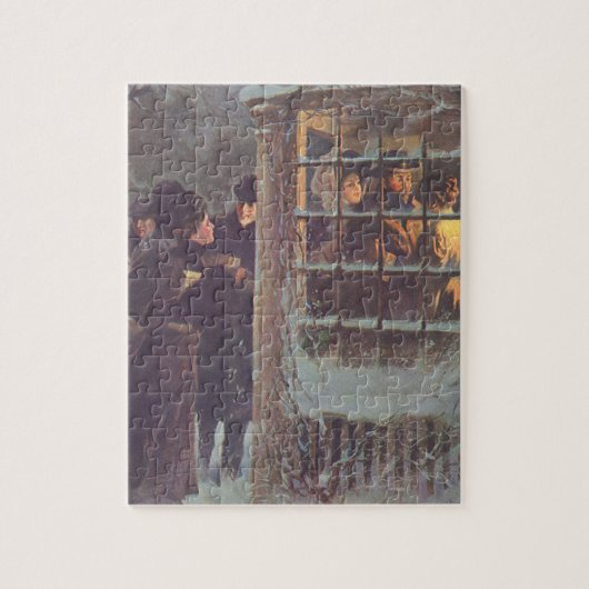 Weihnachten, Viktorianische Leute im Party Puzzle (Vertikal)