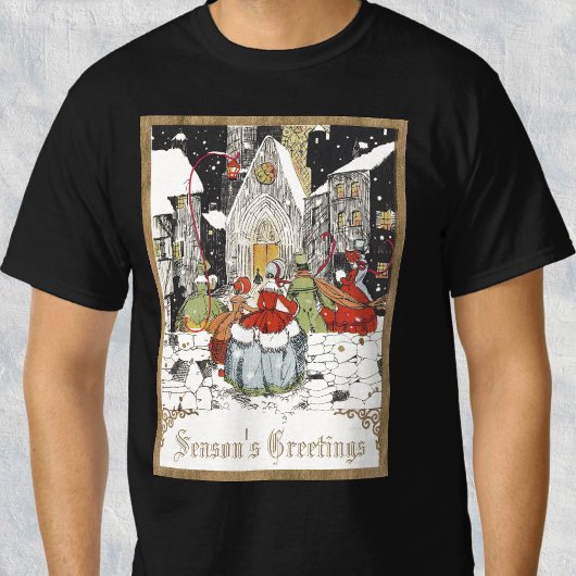 Weihnachten, Viktorianische Leute in der Kirche T-Shirt
