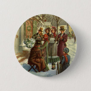 Weihnachten, Viktorianische Musiker Caroling Button