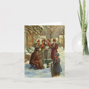 Weihnachten, Viktorianische Musiker Caroling Feiertagskarte