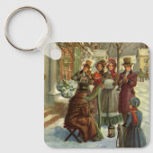 Weihnachten, Viktorianische Musiker Caroling Schlüsselanhänger (Vorderseite)