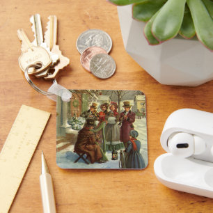 Weihnachten, Viktorianische Musiker Caroling Schlüsselanhänger