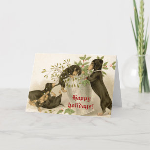 Weihnachten Viktorianische niedliche Dackel Hunde