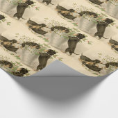 Weihnachten Viktorianische niedliche Dackel Hunde Geschenkpapier (Ecke)
