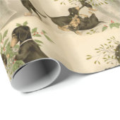 Weihnachten Viktorianische niedliche Dackel Hunde Geschenkpapier (Rolleneckpunkt)