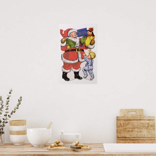 Weihnachten, Viktorianische Weihnachtskarte Poster (Küche)