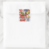Weihnachten, Viktorianische Weihnachtskarte Quadratischer Aufkleber (Tasche)