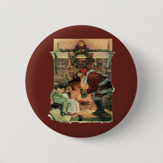 Weihnachten, Viktorianische Weihnachtskinder Button (Vorderseite)