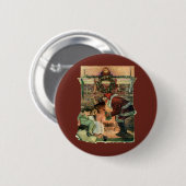 Weihnachten, Viktorianische Weihnachtskinder Button (Vorne & Hinten)
