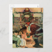 Weihnachten, Viktorianische Weihnachtskinder Feiertagspostkarte (Vorne/Hinten)