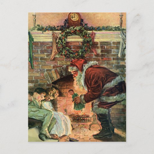 Weihnachten, Viktorianische Weihnachtskinder Feiertagspostkarte (Vorderseite)