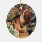 Weihnachten, Viktorianische Weihnachtskinder Keramikornament (Links)