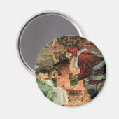 Weihnachten, Viktorianische Weihnachtskinder Magnet (Vorderseite/Rückseite)