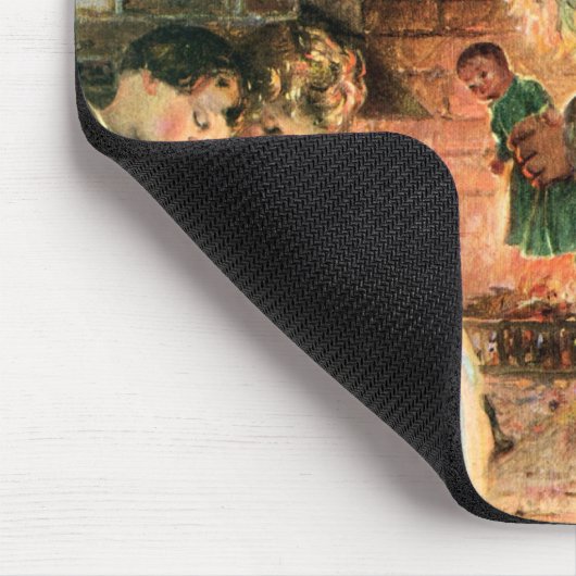 Weihnachten, Viktorianische Weihnachtskinder Mousepad (Ecke)