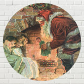 Weihnachten, Viktorianische Weihnachtskinder Runder Aufkleber