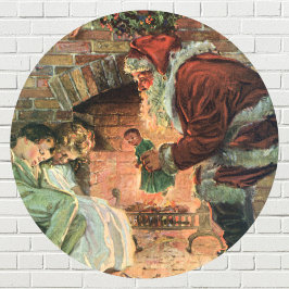 Weihnachten, Viktorianische Weihnachtskinder Runder Aufkleber