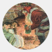 Weihnachten, Viktorianische Weihnachtskinder Runder Aufkleber (Vorderseite)
