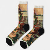 Weihnachten, Viktorianische Weihnachtskinder Socken (Linkes Detail)