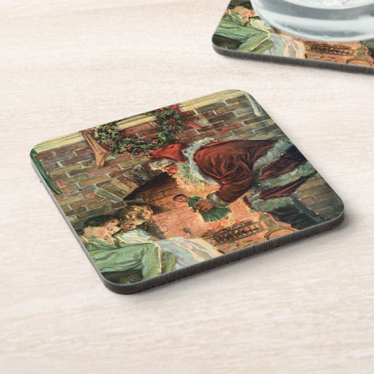 Weihnachten, Viktorianische Weihnachtskinder Untersetzer (Linke Seite)