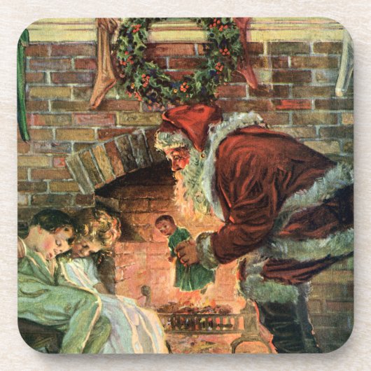 Weihnachten, Viktorianische Weihnachtskinder Untersetzer (Vorderseite)