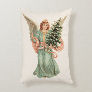 Weihnachten, Viktorianischer Engel mit Baum Dekokissen