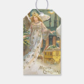 Weihnachten, Viktorianischer Engel mit Baum Geschenkanhänger (Vorderseite)