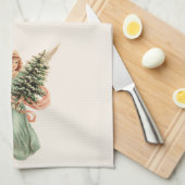 Weihnachten, Viktorianischer Engel mit Baum Geschirrtuch (Viertel Falte)