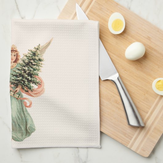 Weihnachten, Viktorianischer Engel mit Baum Geschirrtuch (Viertel Falte)