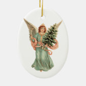 Weihnachten, Viktorianischer Engel mit Baum Keramik Ornament (Hinten)