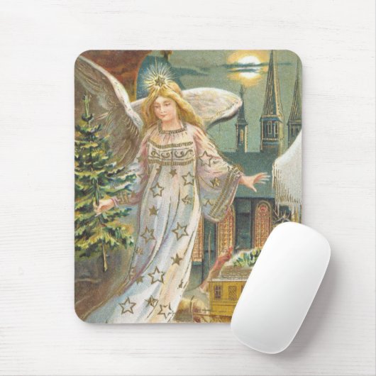 Weihnachten, Viktorianischer Engel mit Baum Mousepad (Mit Mouse)