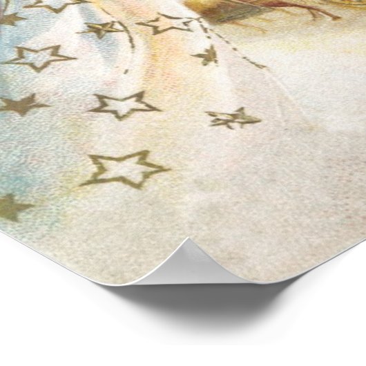 Weihnachten, Viktorianischer Engel mit Baum Poster (Ecke)