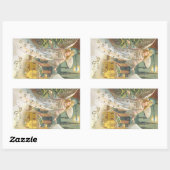 Weihnachten, Viktorianischer Engel mit Baum Rechteckiger Aufkleber (Blatt)