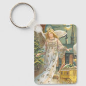 Weihnachten, Viktorianischer Engel mit Baum Schlüsselanhänger (Vorderseite)