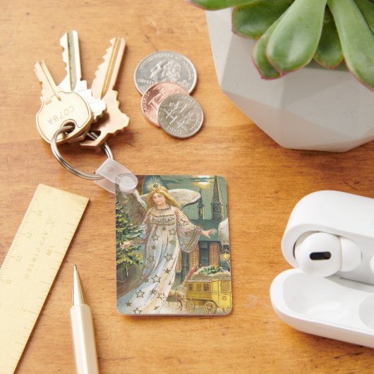 Weihnachten, Viktorianischer Engel mit Baum Schlüsselanhänger (Schreibtisch)