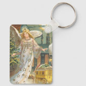 Weihnachten, Viktorianischer Engel mit Baum Schlüsselanhänger (Rückseite)