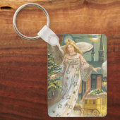 Weihnachten, Viktorianischer Engel mit Baum Schlüsselanhänger (Vorderseite)