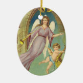Weihnachten, Viktorianischer Engel mit Cherub Keramik Ornament (Vorne)