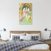Weihnachten, Viktorianischer Engel mit Cherub Leinwanddruck (Insitu (Schlafzimmer))