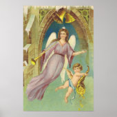 Weihnachten, Viktorianischer Engel mit Cherub Poster (Vorne)