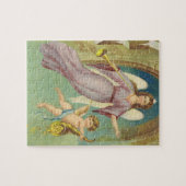 Weihnachten, Viktorianischer Engel mit Cherub Puzzle (Horizontal)