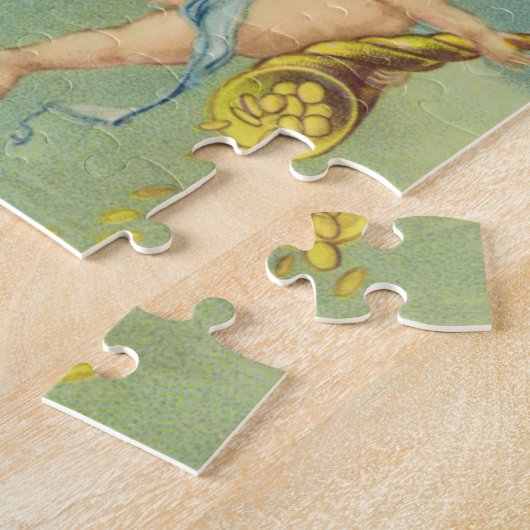 Weihnachten, Viktorianischer Engel mit Cherub Puzzle (Seite)