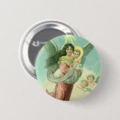 Weihnachten, Viktorianischer Engel mit dem Jungen  Button (Vorne & Hinten)