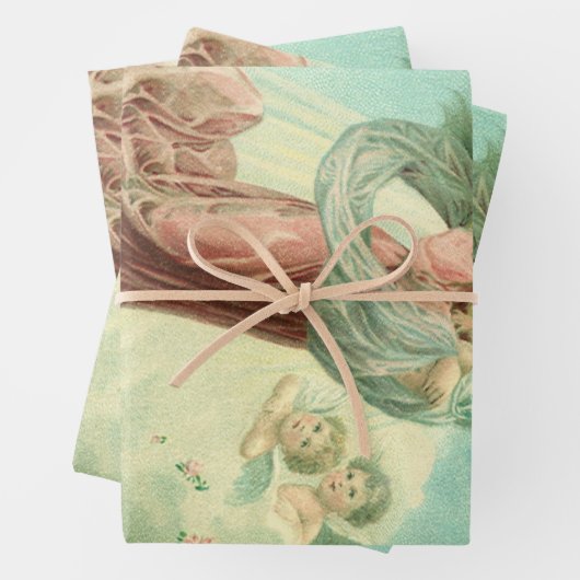 Weihnachten, Viktorianischer Engel mit dem Jungen  Geschenkpapier Set (Beispiel)