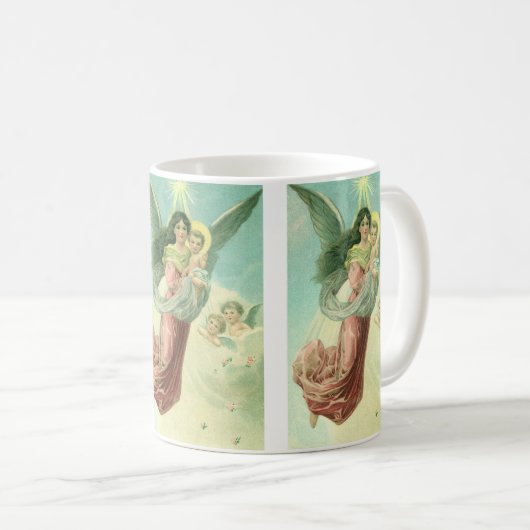 Weihnachten, Viktorianischer Engel mit dem Jungen Kaffeetasse (VorderseiteRechts)