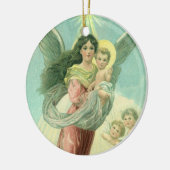 Weihnachten, Viktorianischer Engel mit dem Jungen Keramik Ornament (Links)