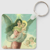Weihnachten, Viktorianischer Engel mit dem Jungen Schlüsselanhänger (Rückseite)