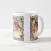 Weihnachten, Viktorianischer Engel mit goldenen Gl Jumbo-Tasse (Vorderseite Rechts)
